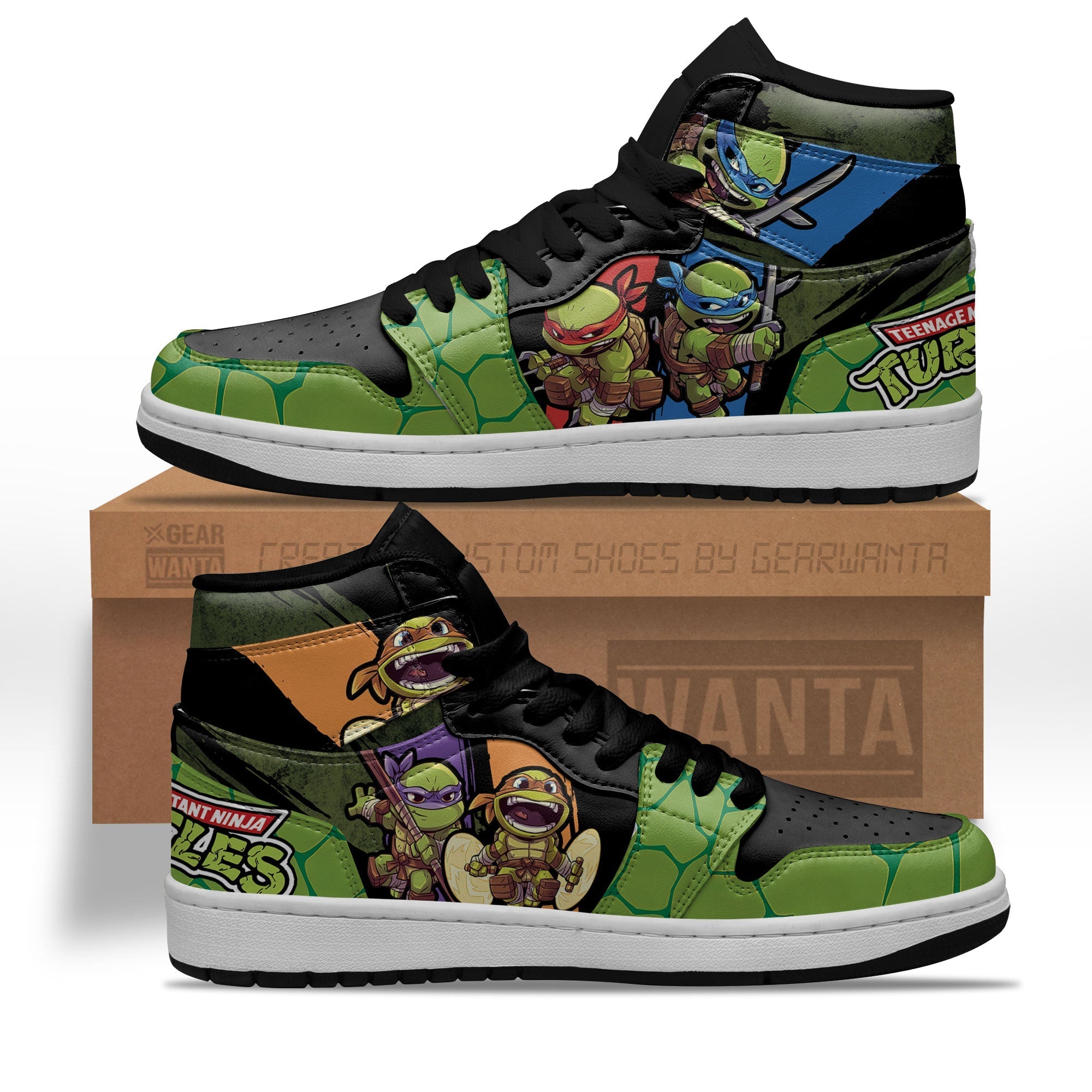 Buick AJ1 High Sneakers Shoes Printed For Men And Women - Image 2