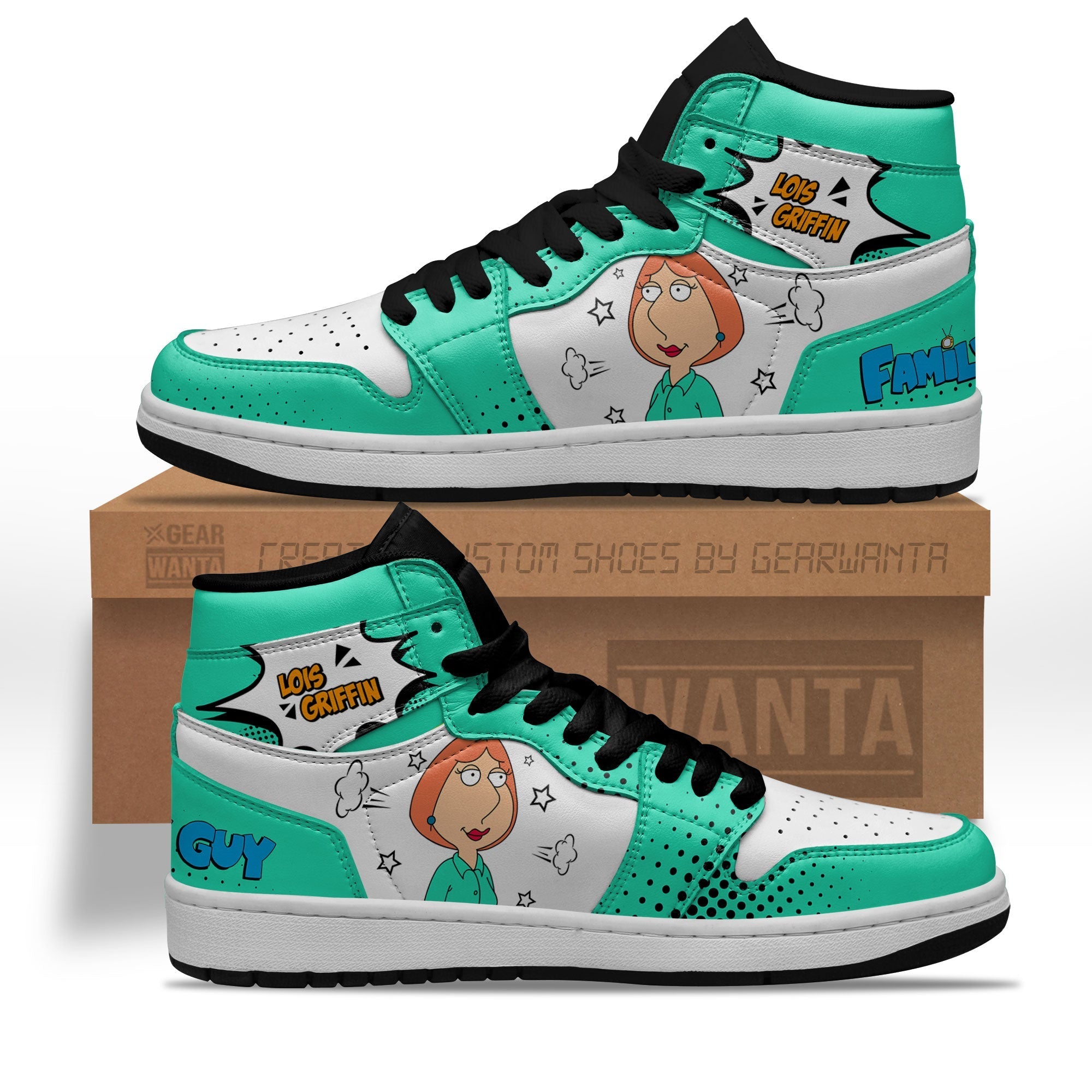 Peugeot AJ1 High Sneakers Shoes Printed For Men And Women - Image 2