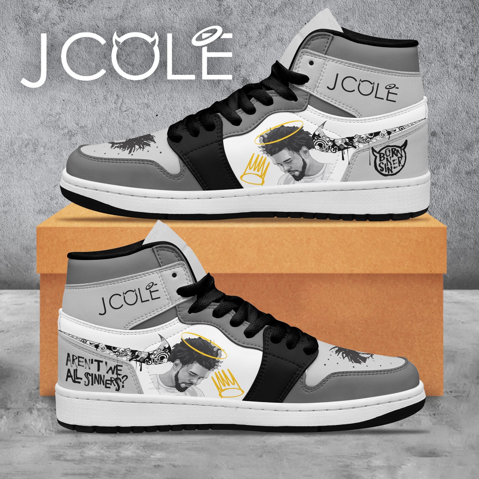 Dacia AJ1 High Sneakers Shoes Printed For Men And Women - Image 2