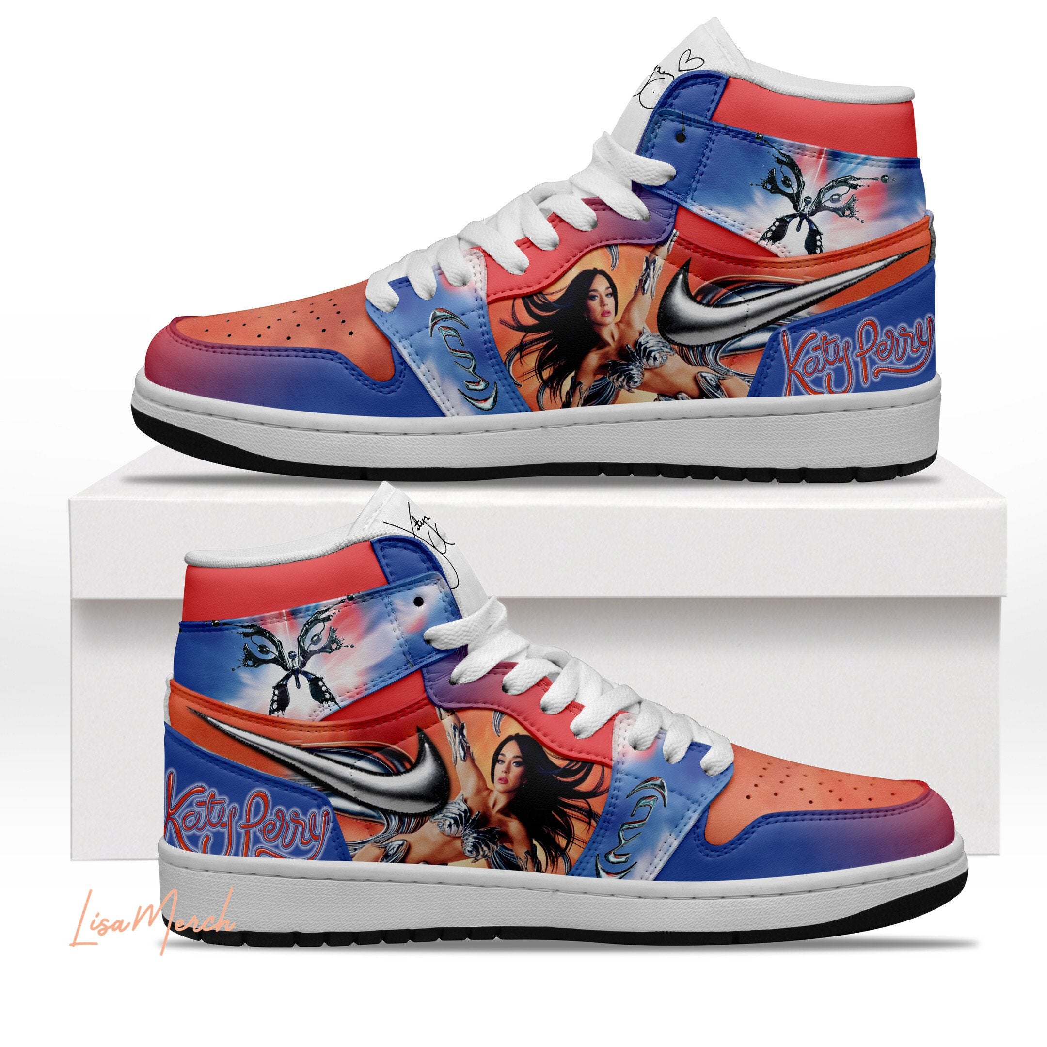 Nissan AJ1 High Sneakers Shoes Printed For Men And Women - Image 2