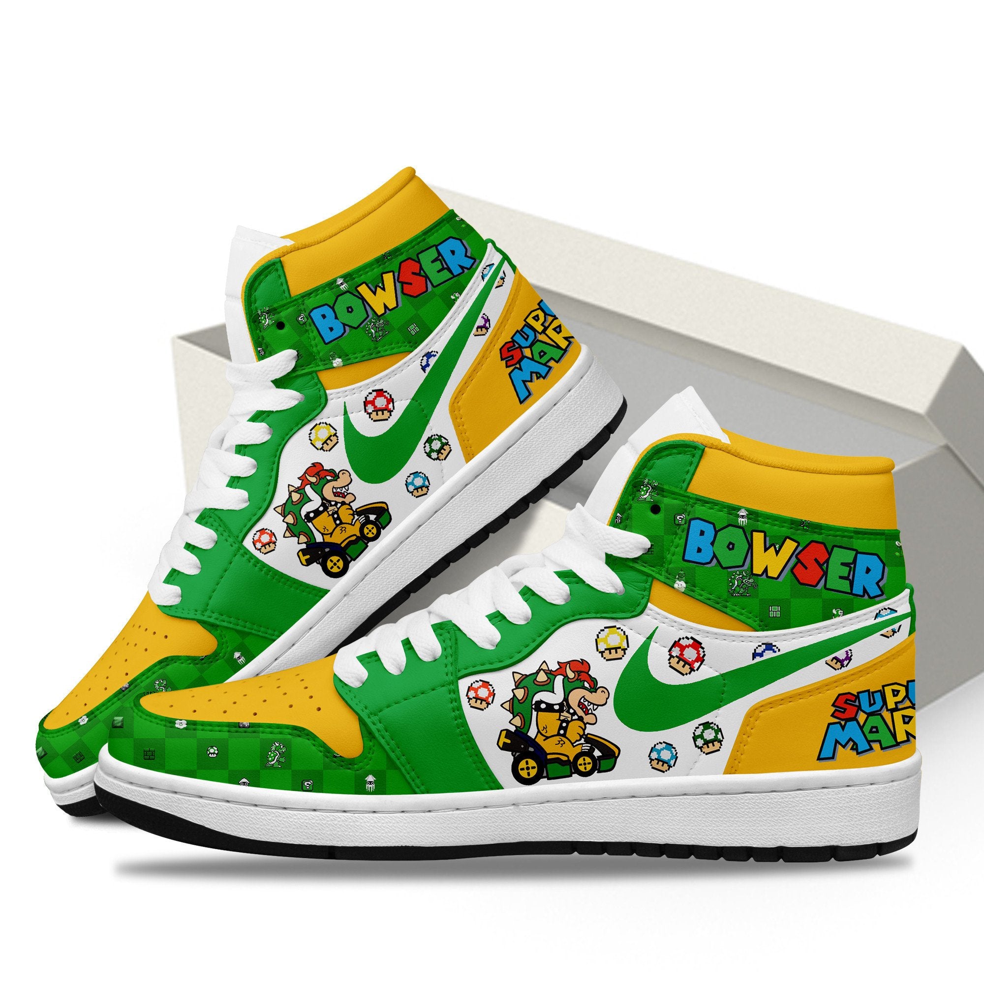 Oldsmobile AJ1 High Sneakers Shoes Printed For Men And Women - Image 2