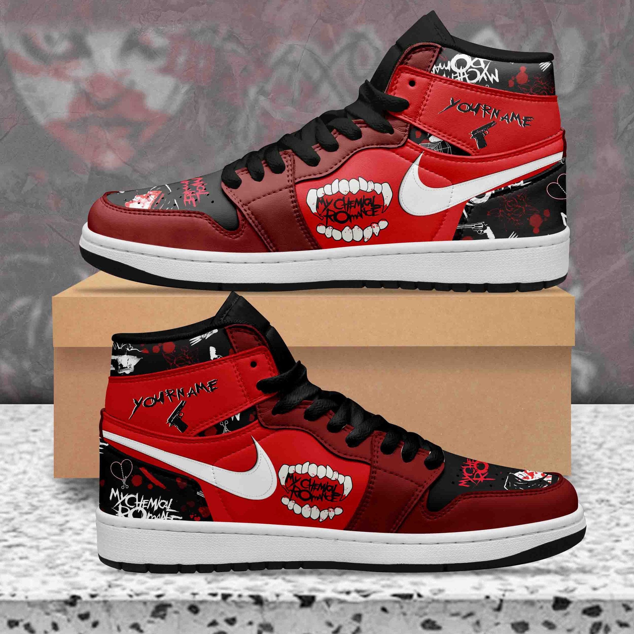 Mitsubishi AJ1 High Sneakers Shoes Printed For Men And Women - Image 2