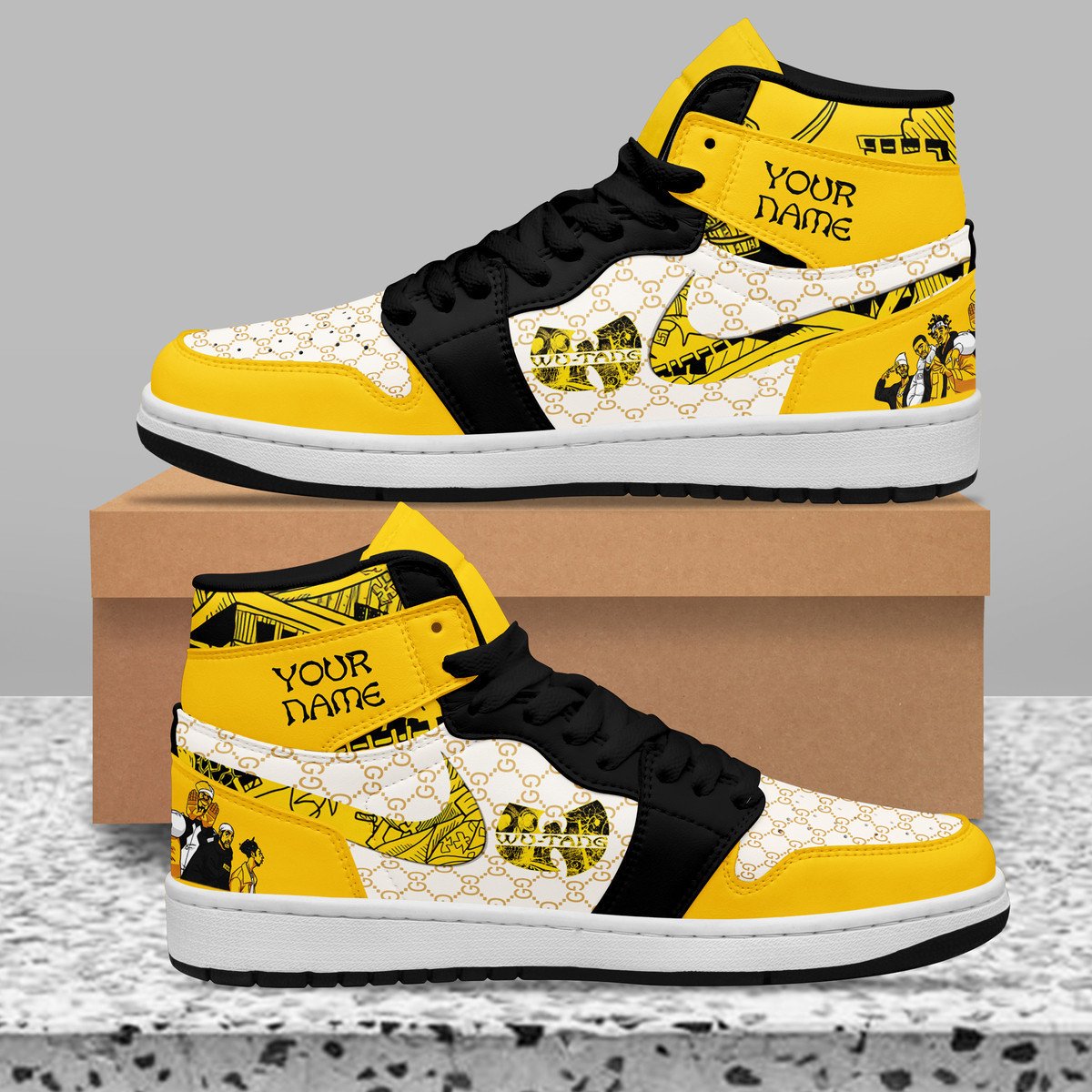 BMW Motorrad AJ1 High Sneakers Shoes Printed For Men And Women - Image 2