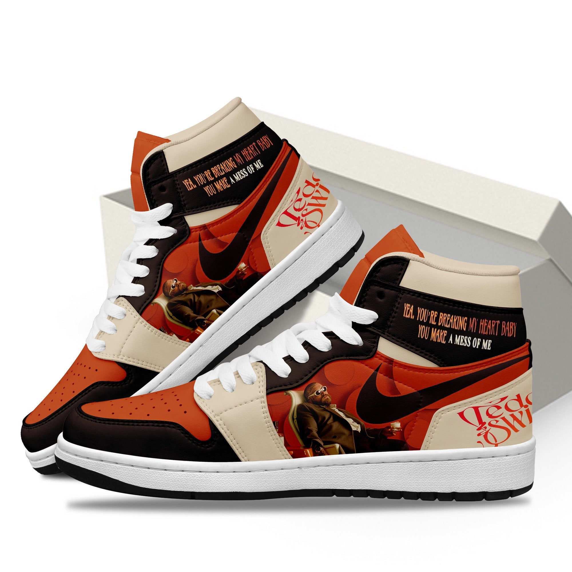 Pontiac GTO AJ1 High Sneakers Shoes Printed For Men And Women - Image 2