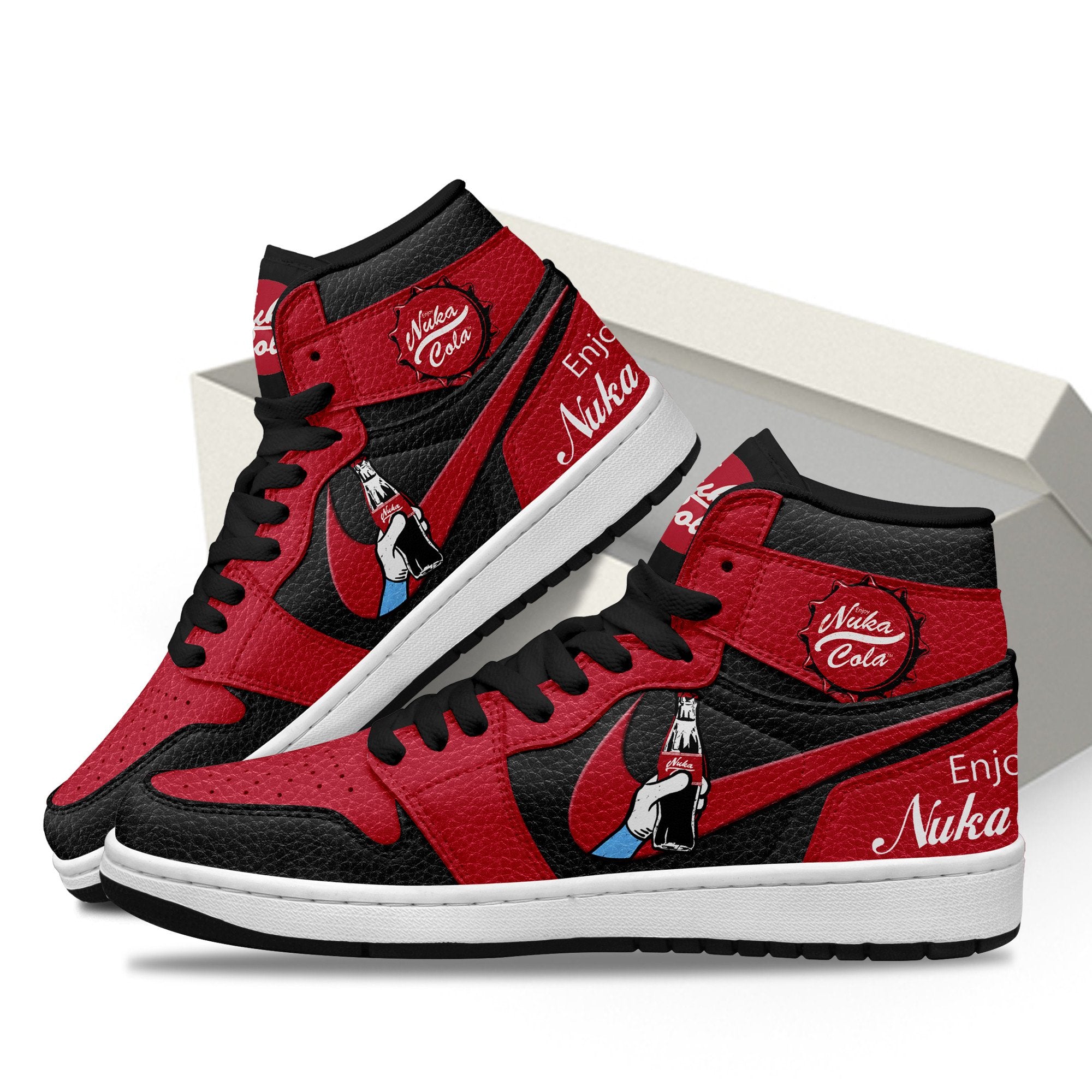 Hyosung AJ1 High Sneakers Shoes Printed For Men And Women - Image 3