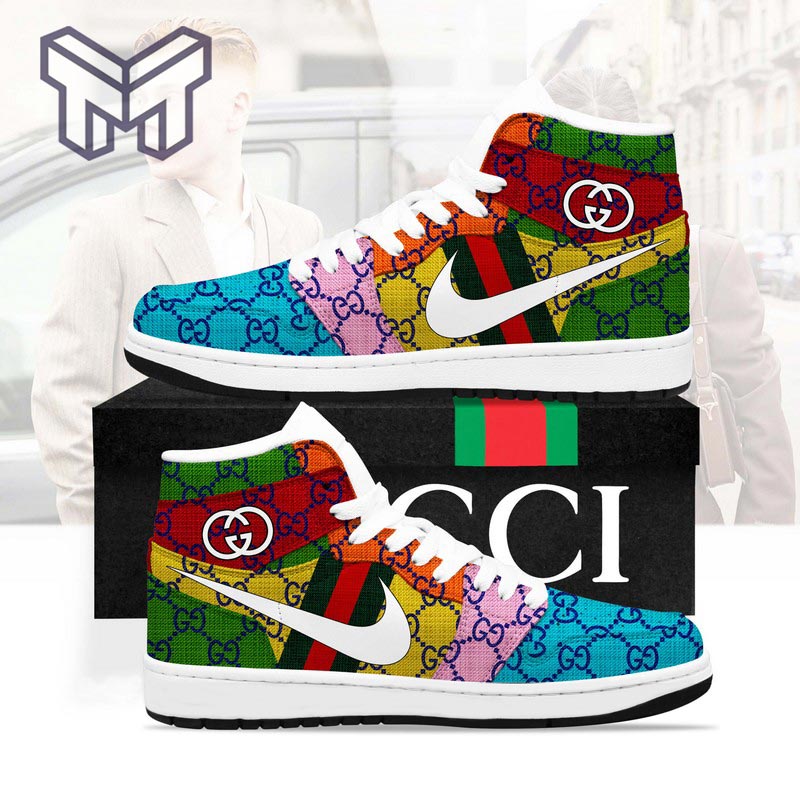 Same AJ1 High Sneakers Shoes Printed For Men And Women - Image 2