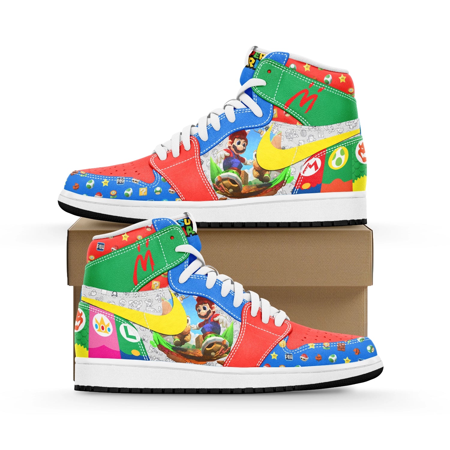 Dodge AJ1 High Sneakers Shoes Printed For Men And Women - Image 2