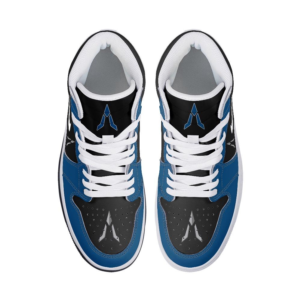 Blue Ranger Ninjetti Power Rangers AJ1 High Sneakers Shoes Printed For Men And Women - Image 3