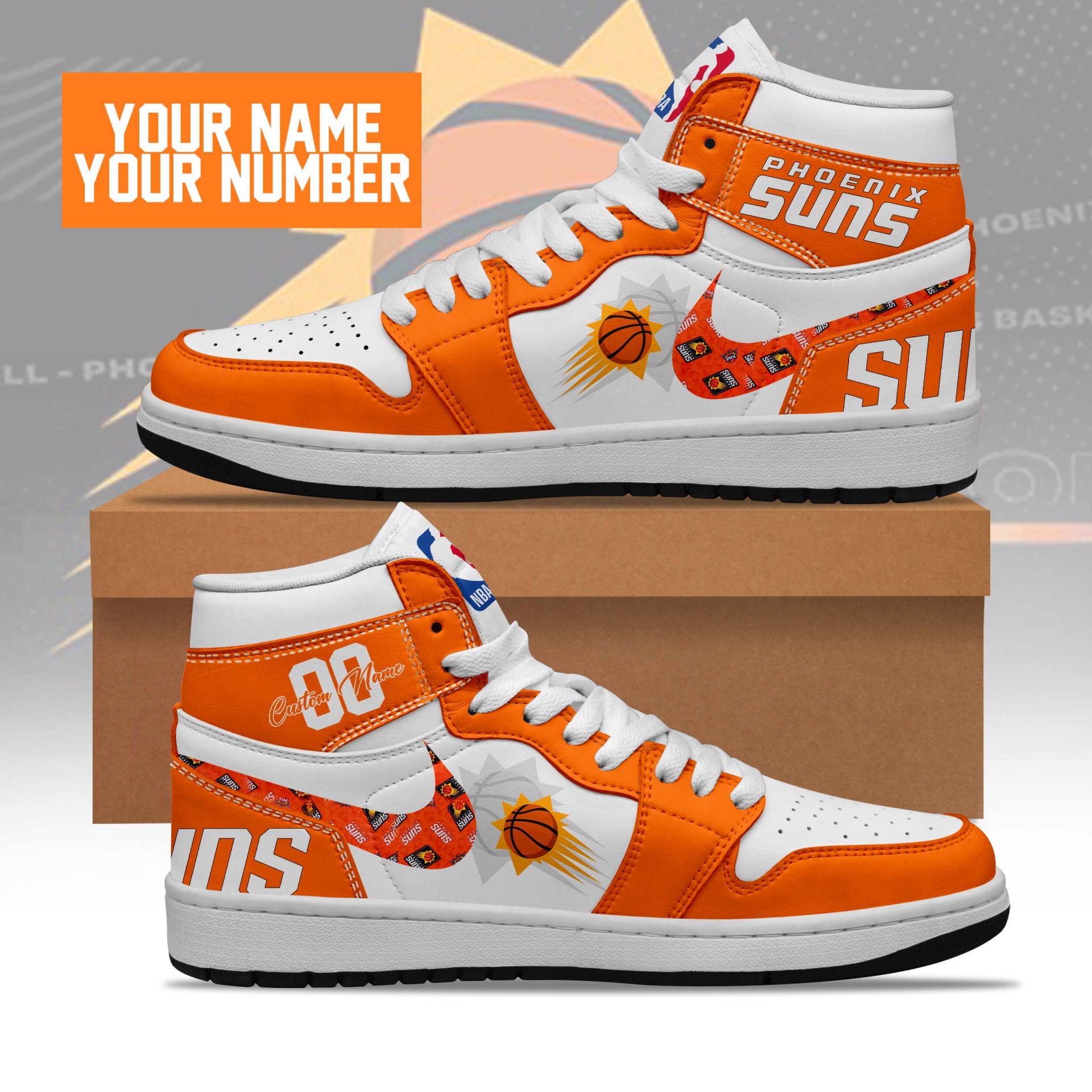 Eevee Face Pokemon AJ1 High Sneakers Shoes Printed For Men And Women - Image 3