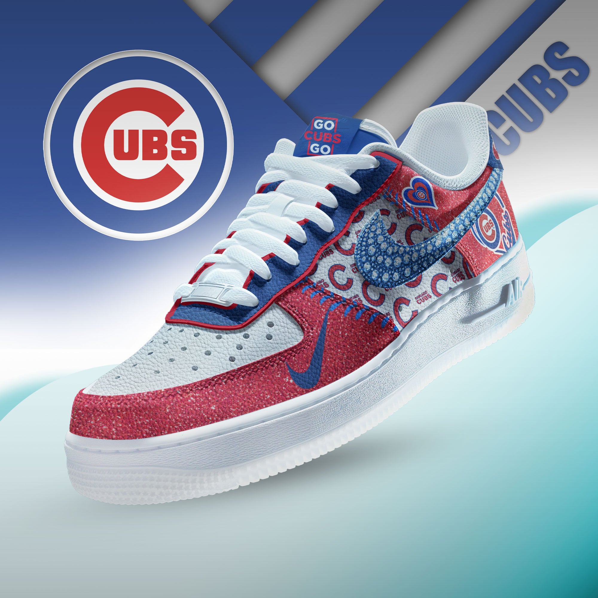 Chicago Cubs Sport Air Low-Top Sneakers Shoes AOP For Men And Women Full Size - Image 3