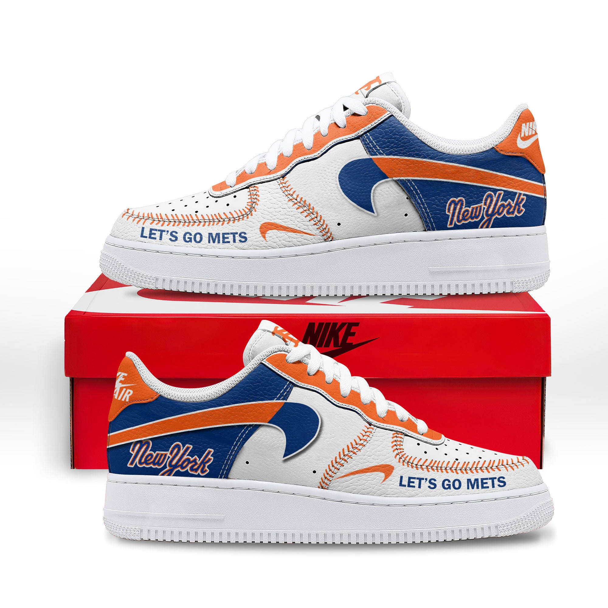 New York Mets Sport Air Low-Top Sneakers Shoes AOP For Men And Women Full Size - Image 2