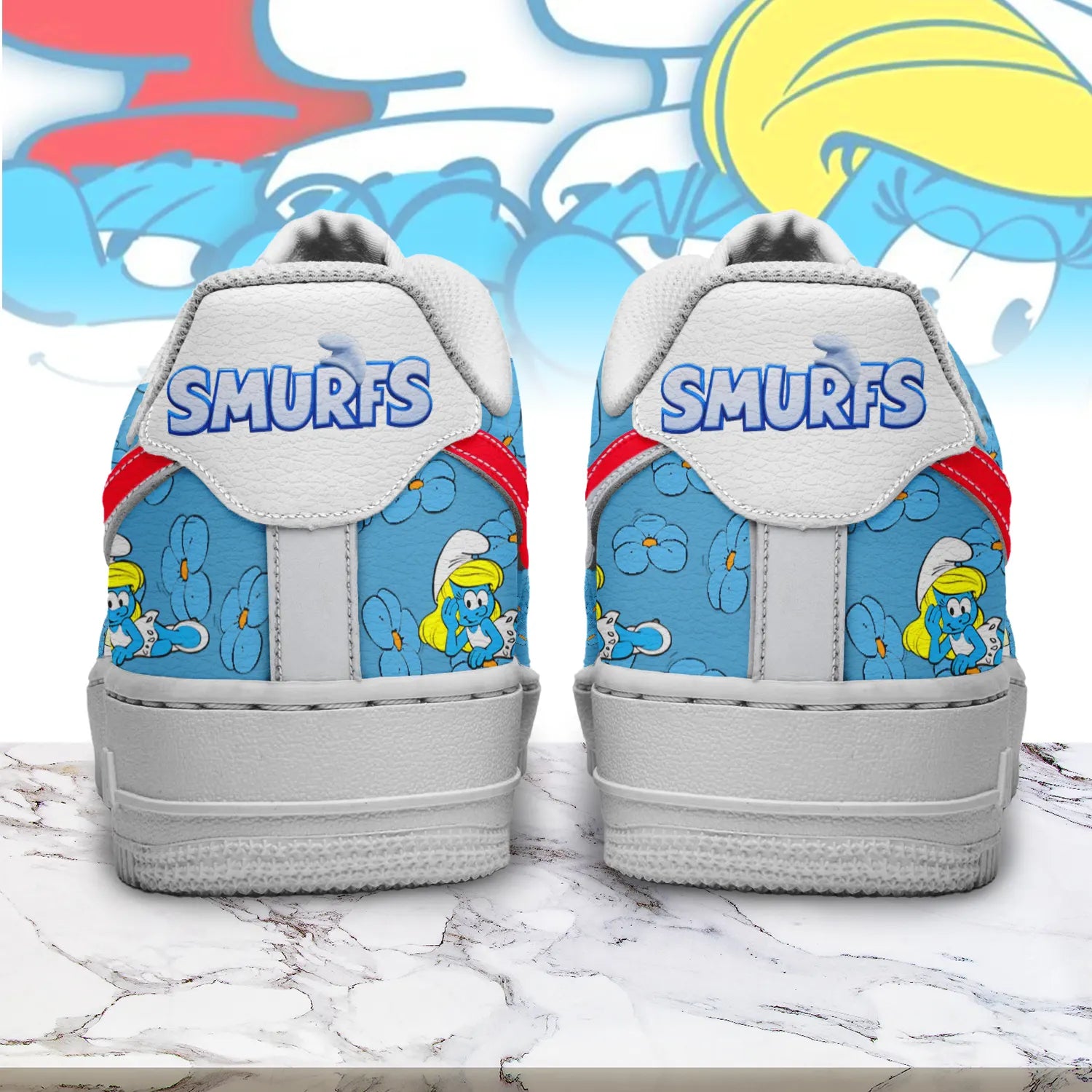 Smurfs Sport Air Low-Top Sneakers Shoes AOP For Men And Women Full Size - Image 2