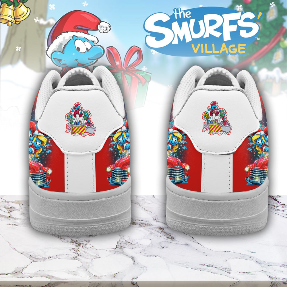 The Smurfs x Christmas Sport Air Low-Top Sneakers Shoes AOP For Men And Women Full Size - Image 3