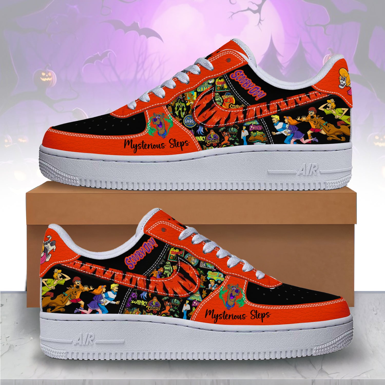 Scooby-Doo x Halloween Sport Air Low-Top Sneakers Shoes AOP For Men And Women Full Size - Image 2
