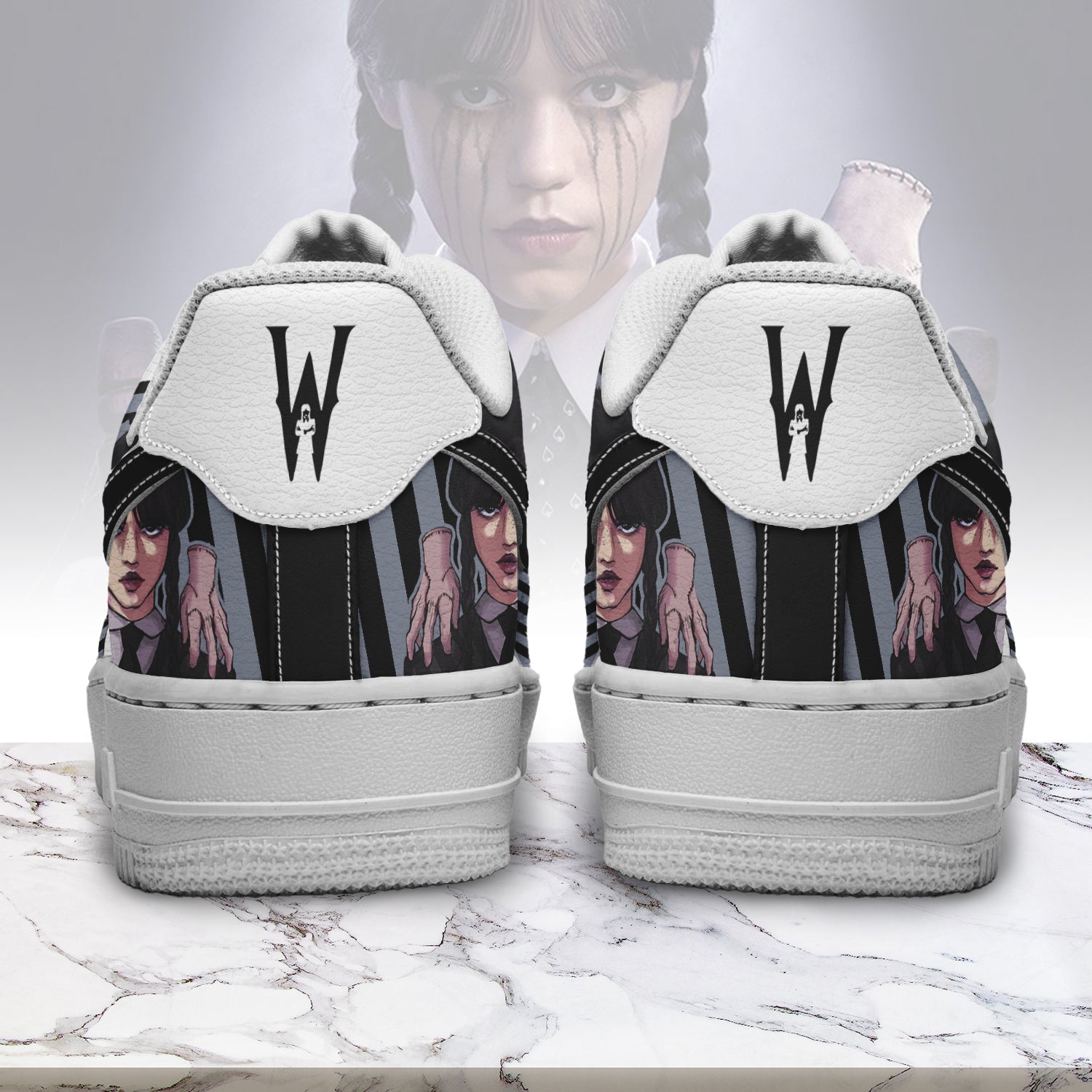 Wednesday x Halloween Sport Air Low-Top Sneakers Shoes AOP For Men And Women Full Size - Image 3