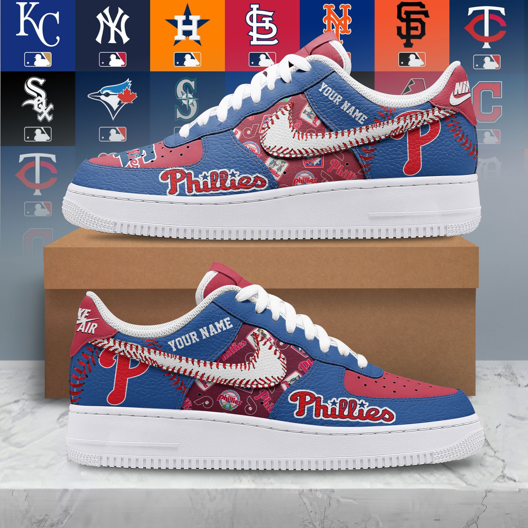 Philadelphia Phillies Sport Air Low-Top Sneakers Shoes AOP For Men And Women Full Size - Image 2