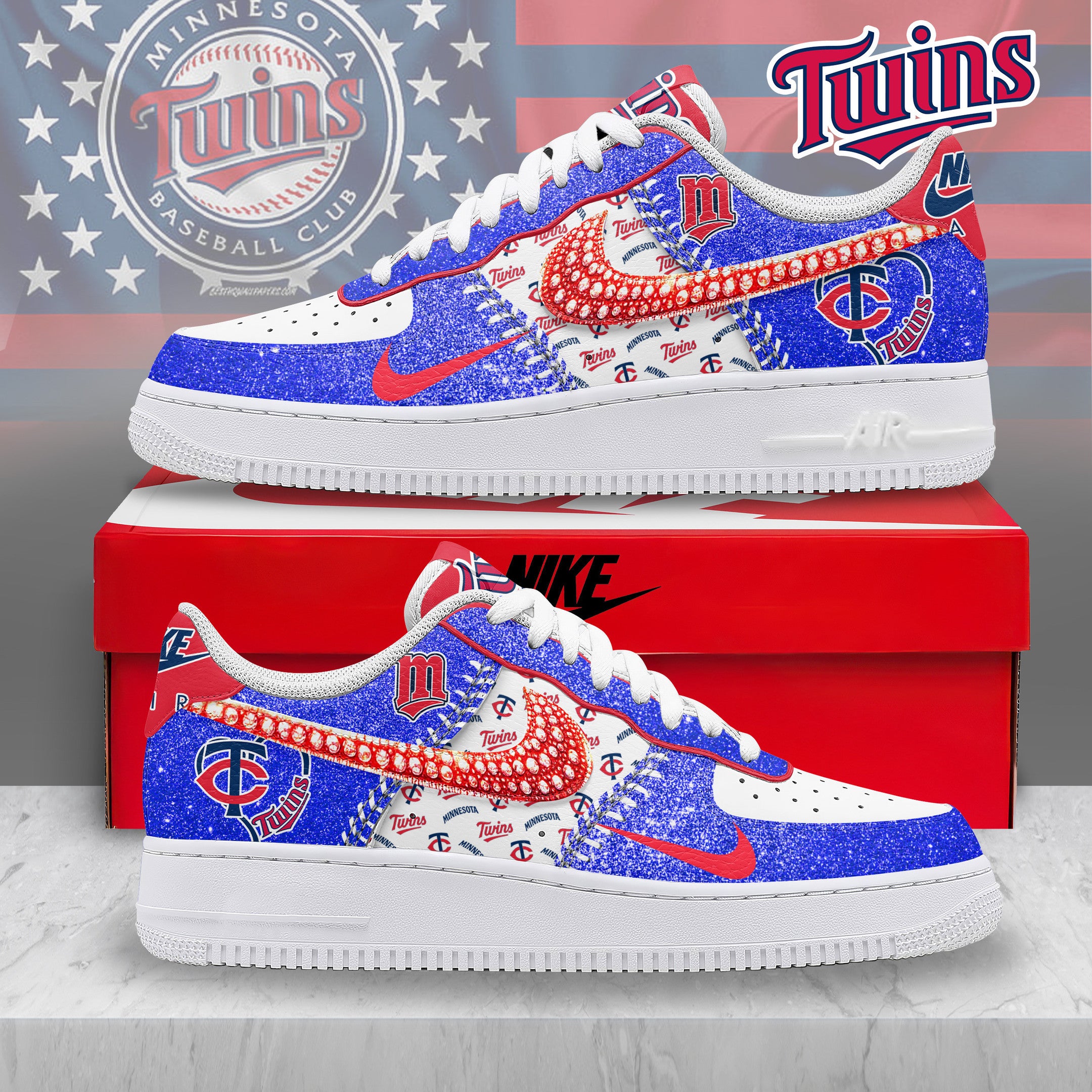 Minnesota Twins Sport Air Low-Top Sneakers Shoes AOP For Men And Women Full Size - Image 2