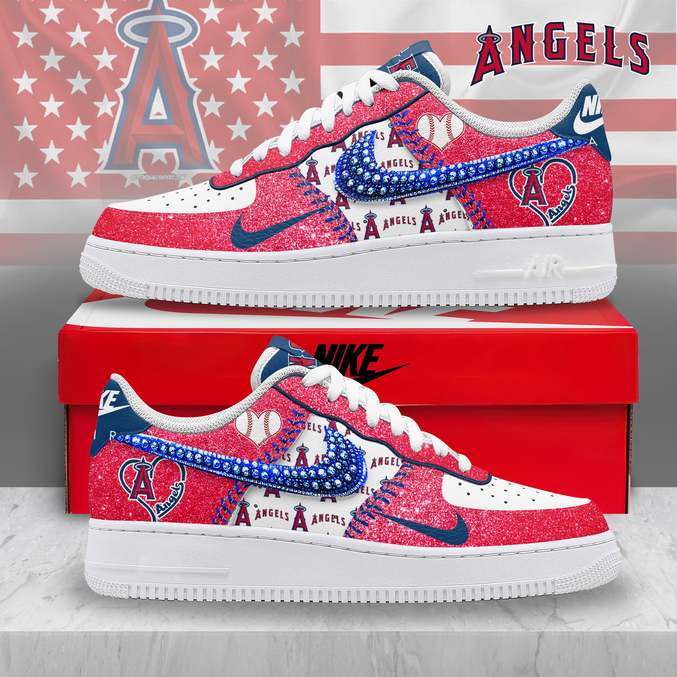 Los Angeles Angels Sport Air Low-Top Sneakers Shoes AOP For Men And Women Full Size - Image 2