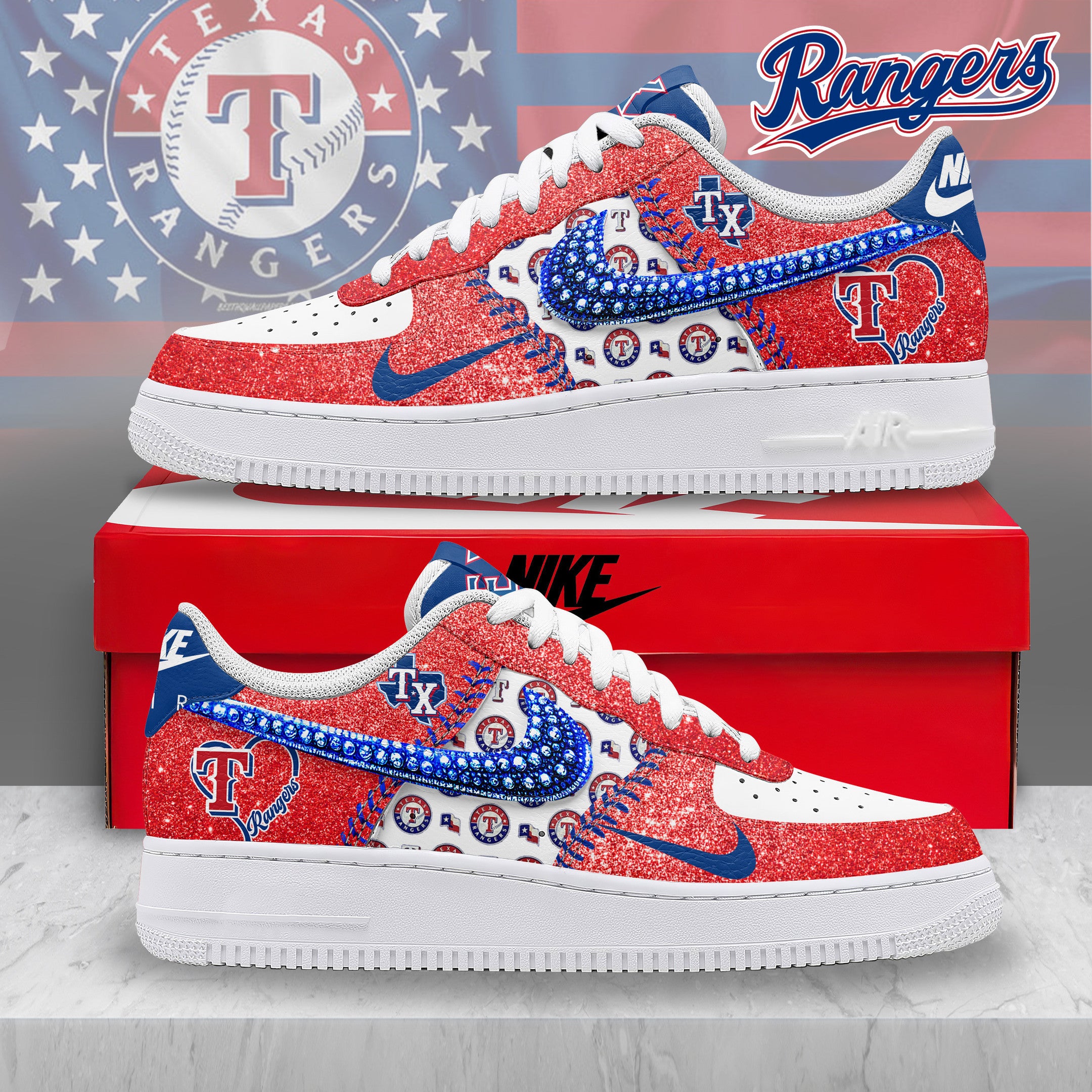 Texas Rangers Sport Air Low-Top Sneakers Shoes AOP For Men And Women Full Size - Image 2