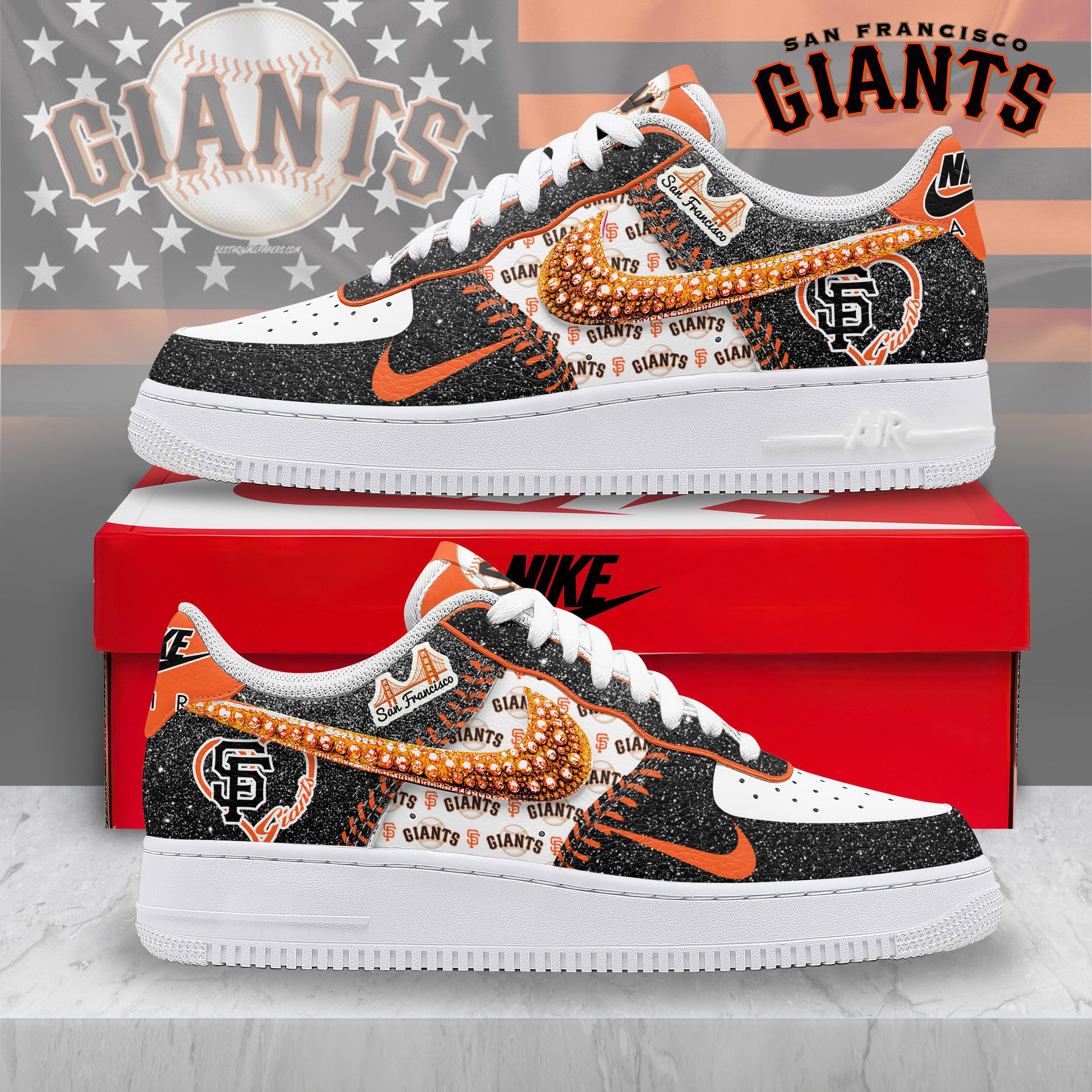 San Francisco Giants Sport Air Low-Top Sneakers Shoes AOP For Men And Women Full Size - Image 2