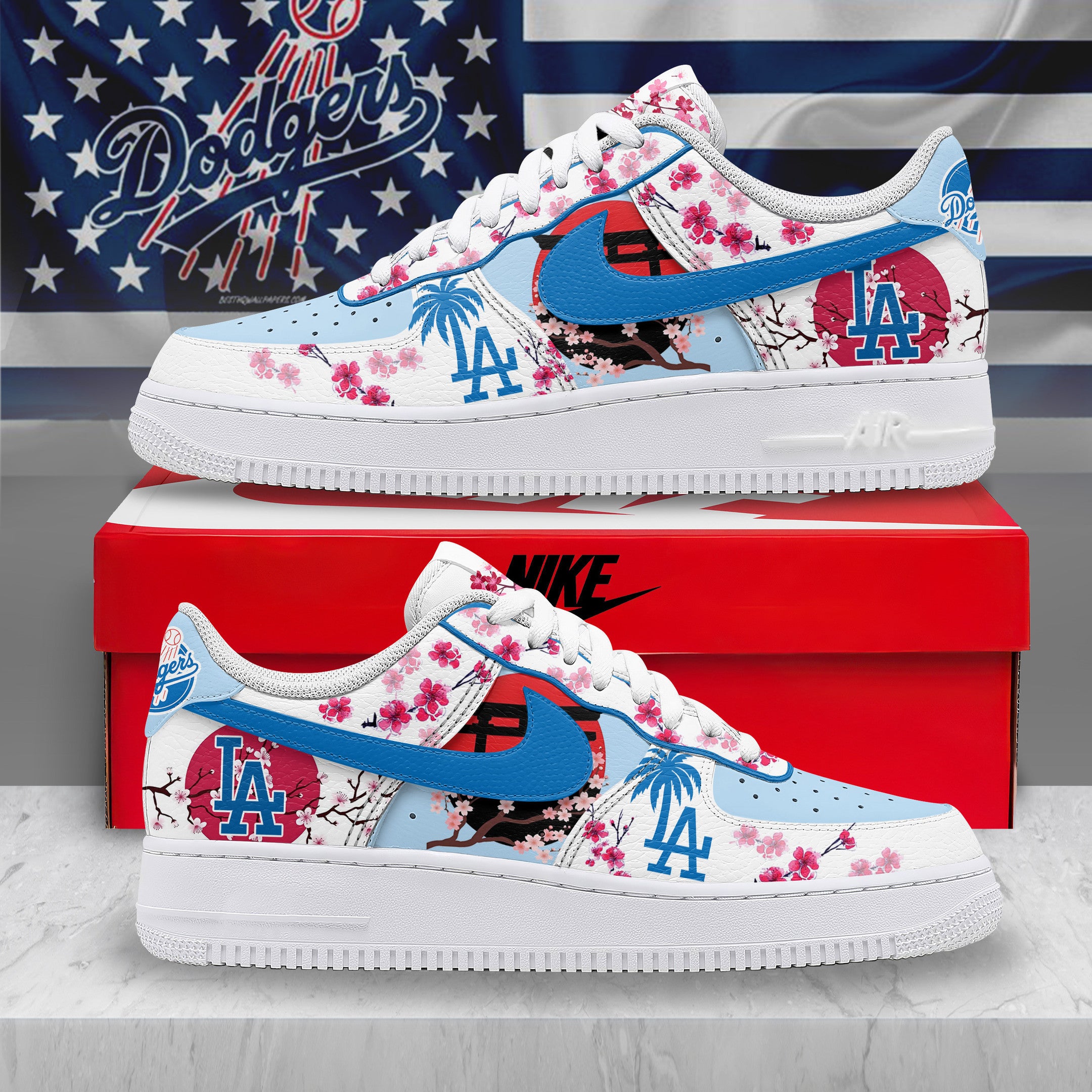 Los Angeles Dodgers Sport Air Low-Top Sneakers Shoes AOP For Men And Women Full Size - Image 2