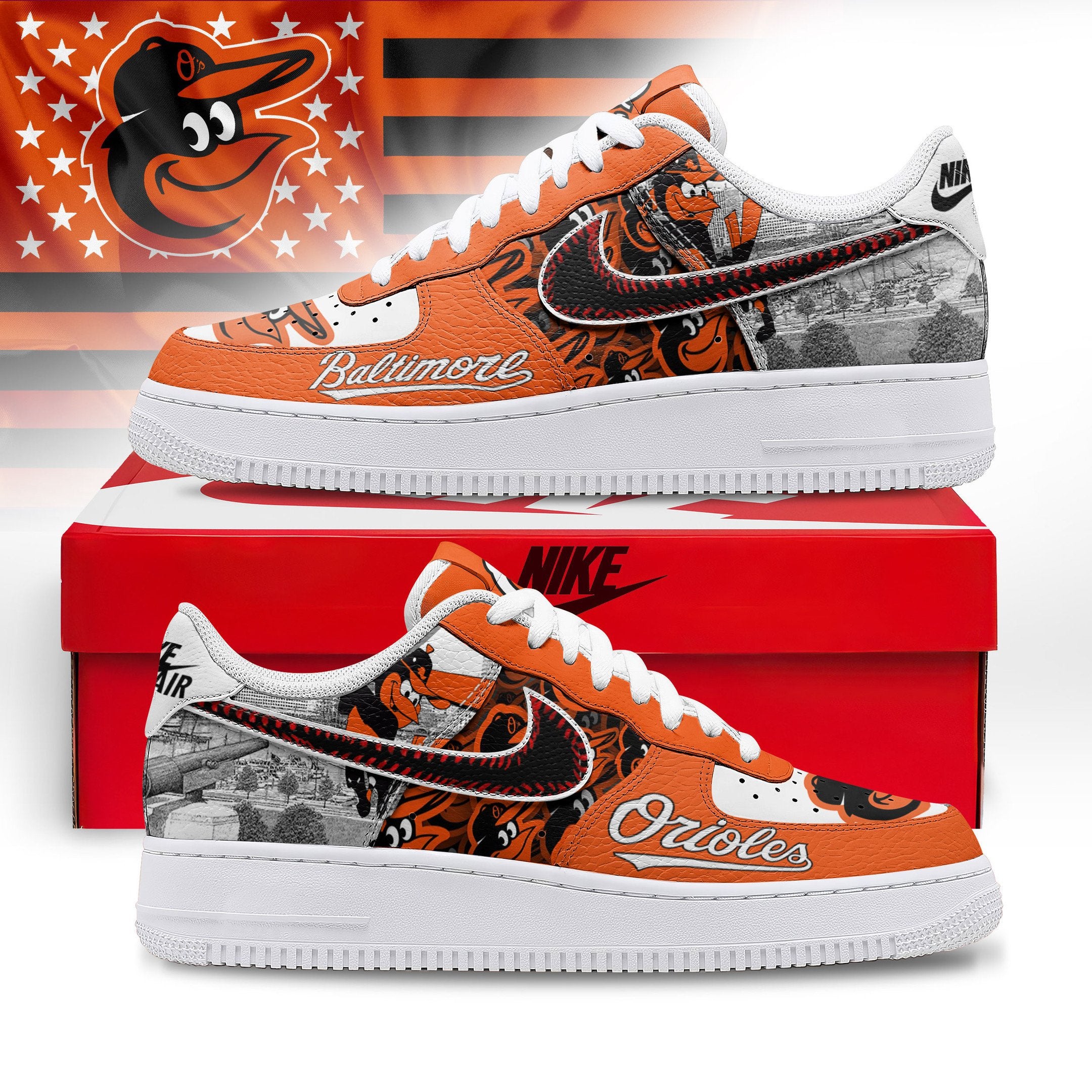Baltimore Orioles Sport Air Low-Top Sneakers Shoes AOP For Men And Women Full Size - Image 4