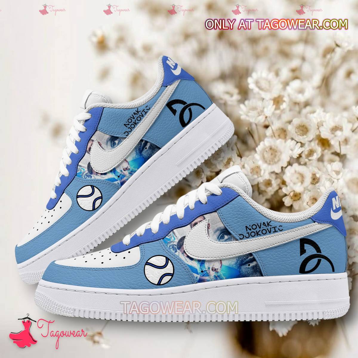 Novak Djokovic Sport Air Low-Top Sneakers Shoes AOP For Men And Women Full Size - Image 2