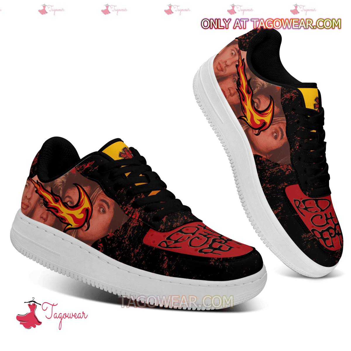 Red Hot Chilli Peppers Band Sport Air Low-Top Sneakers Shoes AOP For Men And Women Full Size - Image 3