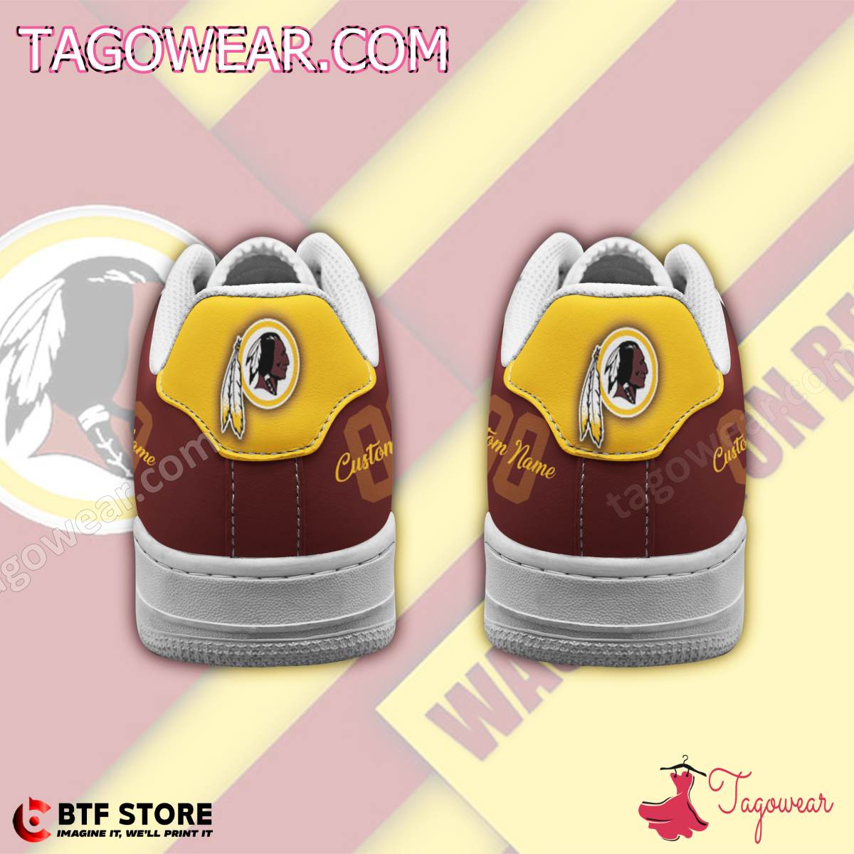Washington Redskins Sport Air Low-Top Sneakers Shoes AOP For Men And Women Full Size - Image 3