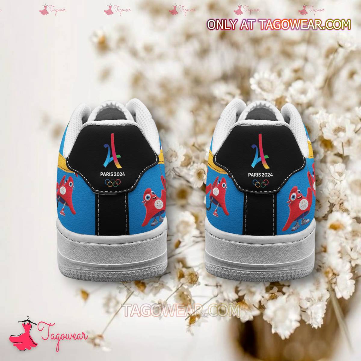 Olympic Paris 2024 Mascot Sport Air Low-Top Sneakers Shoes AOP For Men And Women Full Size - Image 3