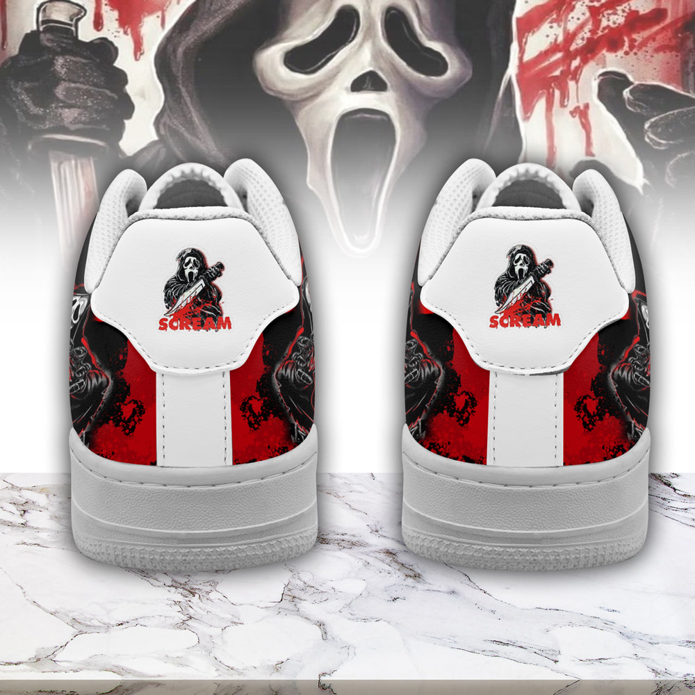 Ghostface x Halloween Sport Air Low-Top Sneakers Shoes AOP For Men And Women Full Size - Image 3