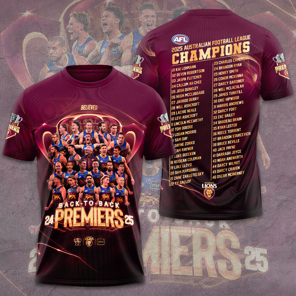 Brisbane Lions Premiers 2025 Shirt For Men