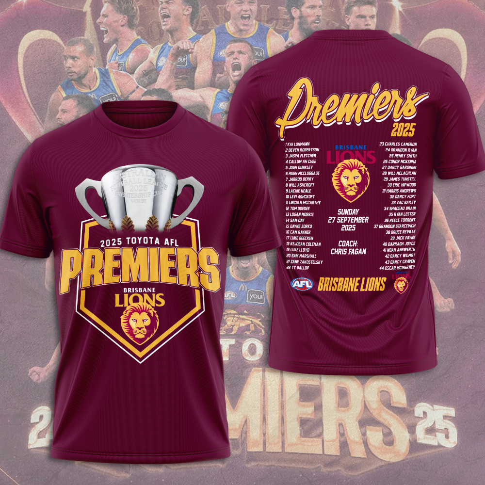 Brisbane Lions Premiers 2025 Shirt For Men