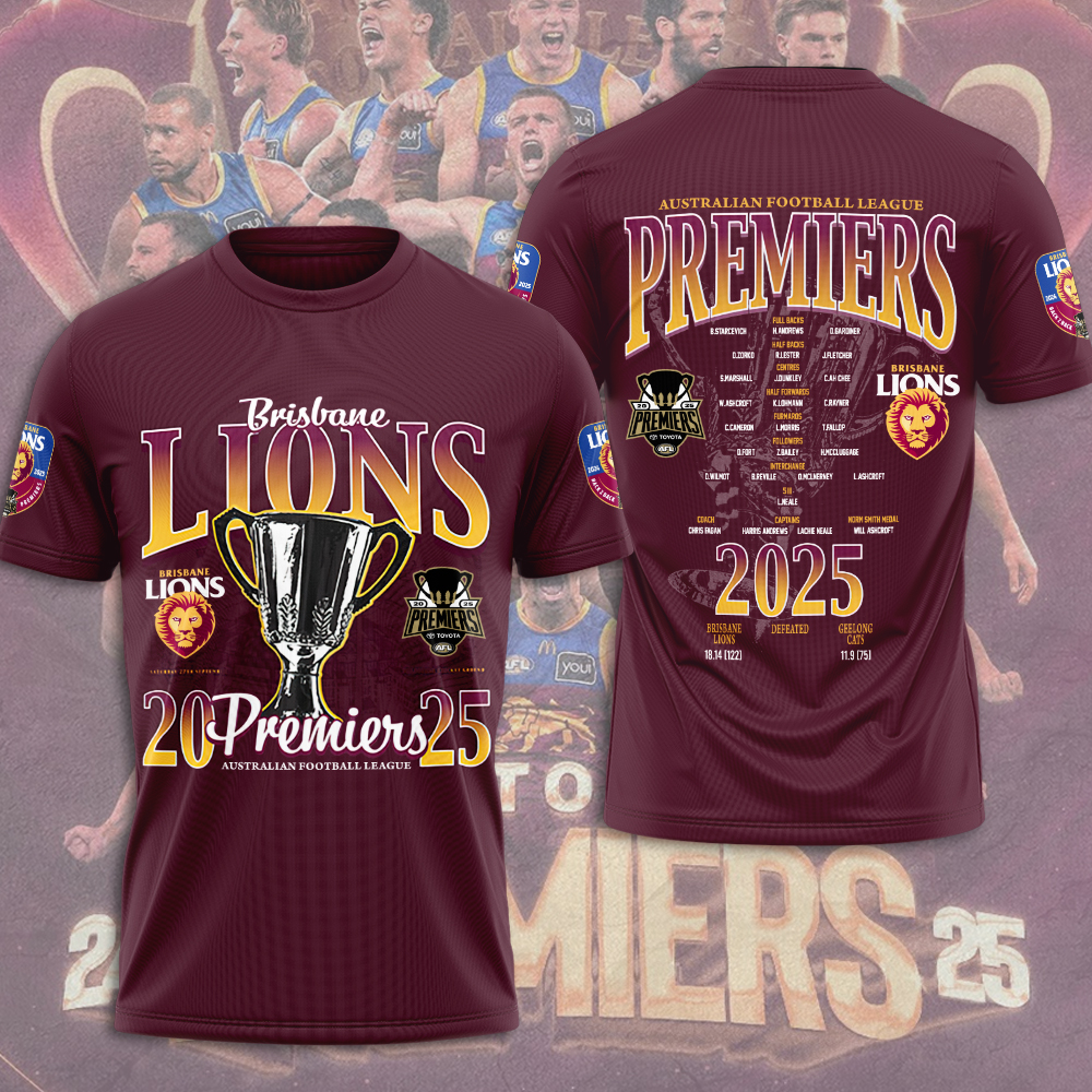 Brisbane Lions Premiers 2025 Shirt For Men