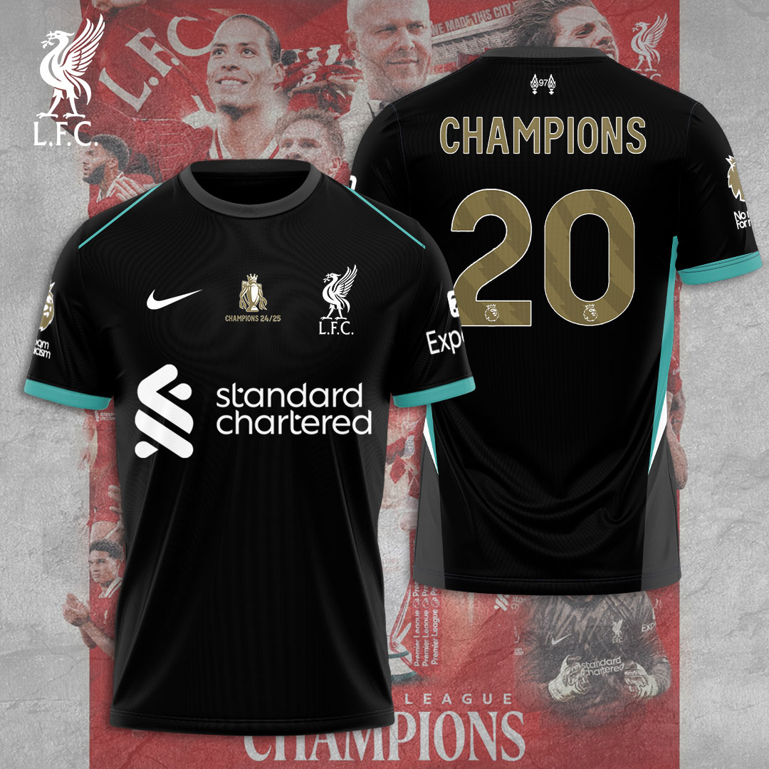 Liverpool Fc 2025 Premier League Champions 3D Shirt