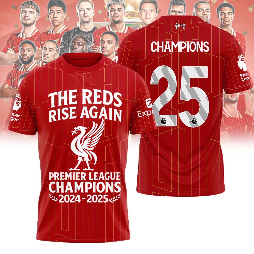 Liverpool Fc 2025 Premier League Champions 3D Shirt