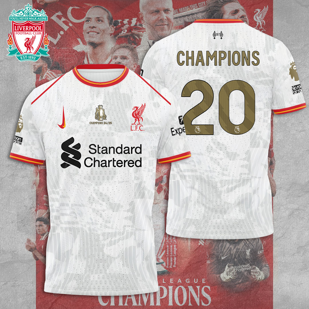 Liverpool Fc 2025 Premier League Champions 3D Shirt
