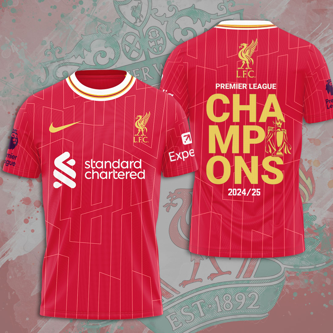 Liverpool Fc 2025 Premier League Champions 3D Shirt