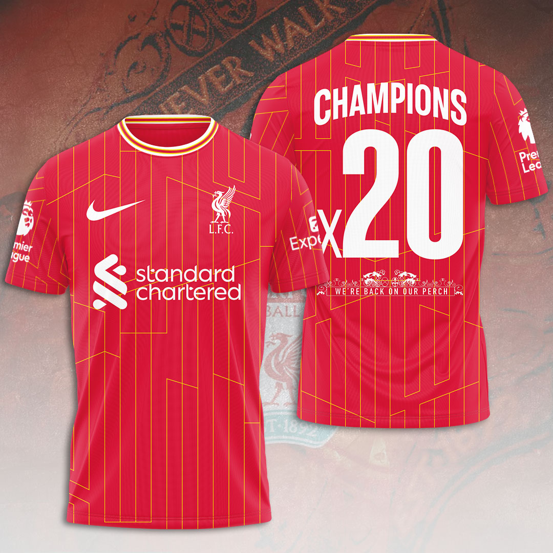 Liverpool Fc 2025 Premier League Champions 3D Shirt
