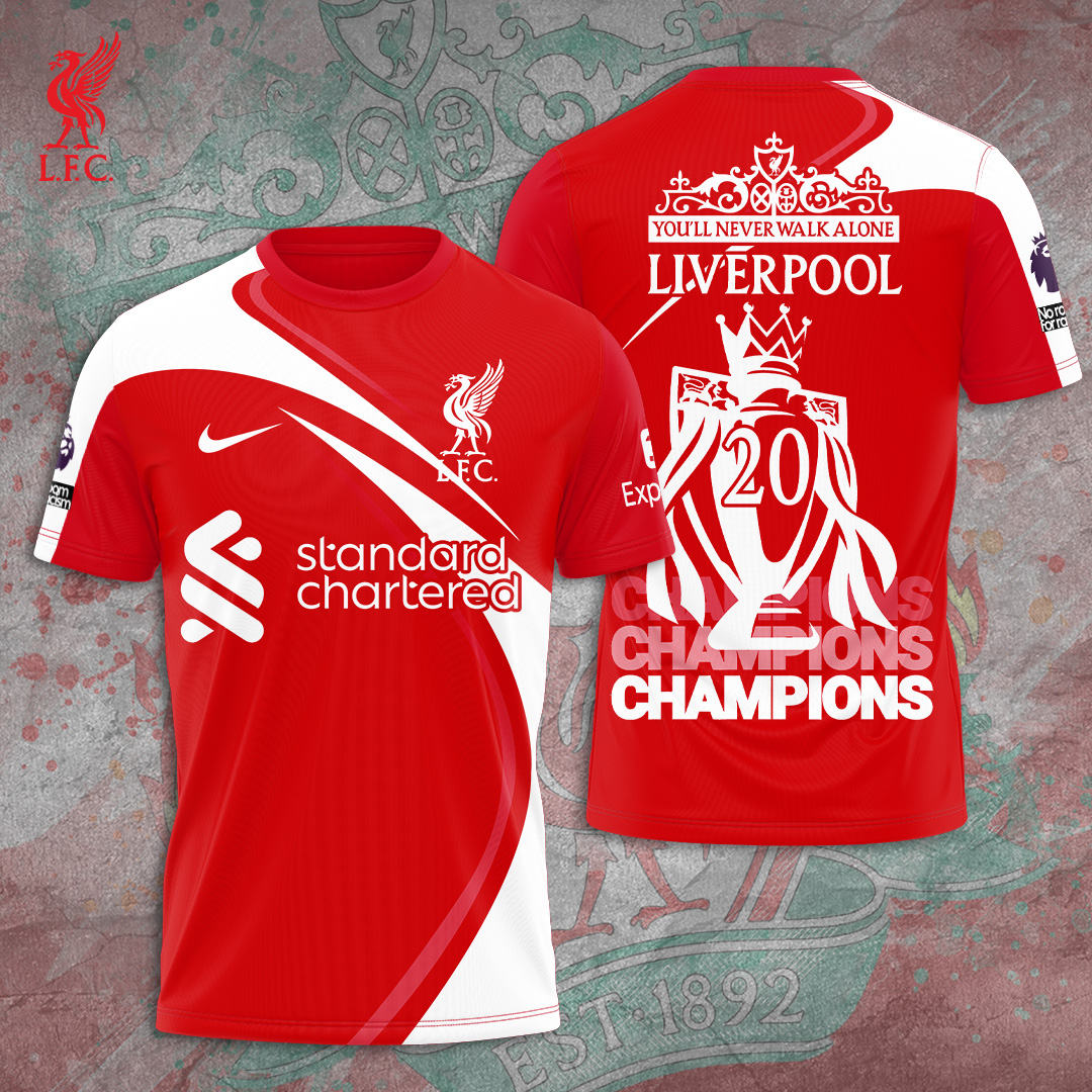 Liverpool Fc 2025 Premier League Champions 3D Shirt
