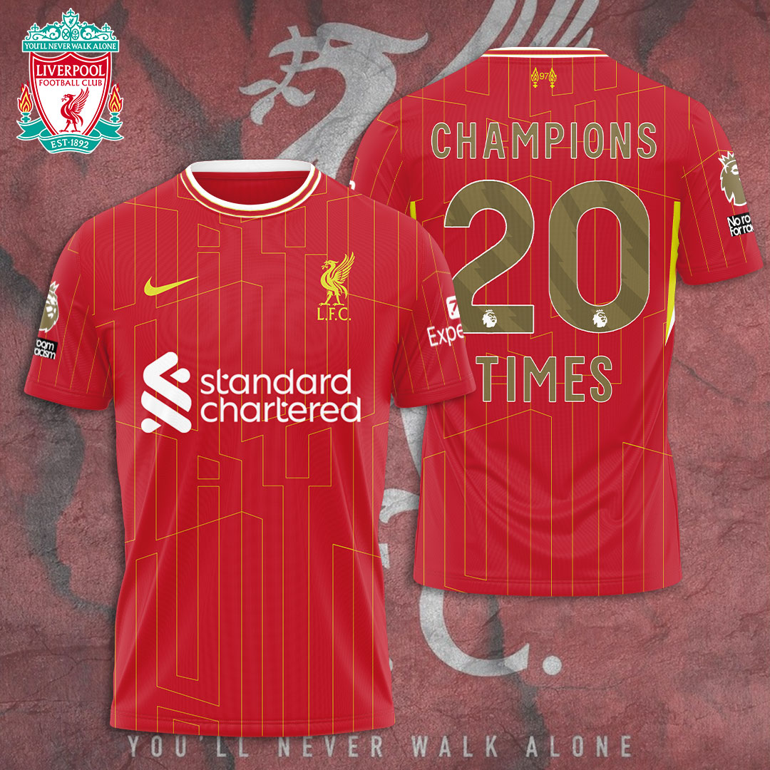 Liverpool Fc 2025 Premier League Champions 3D Shirt