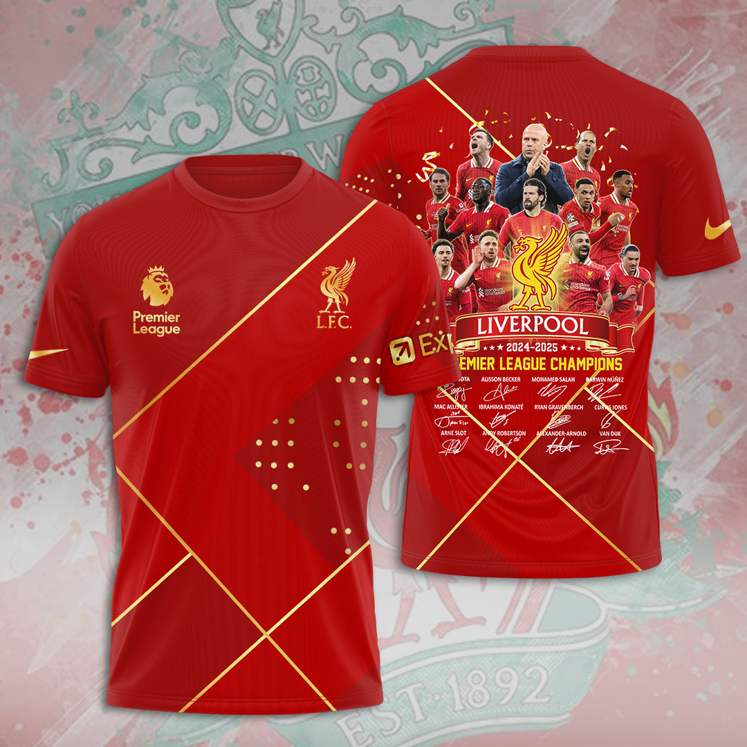 Liverpool Fc 2025 Premier League Champions 3D Shirt