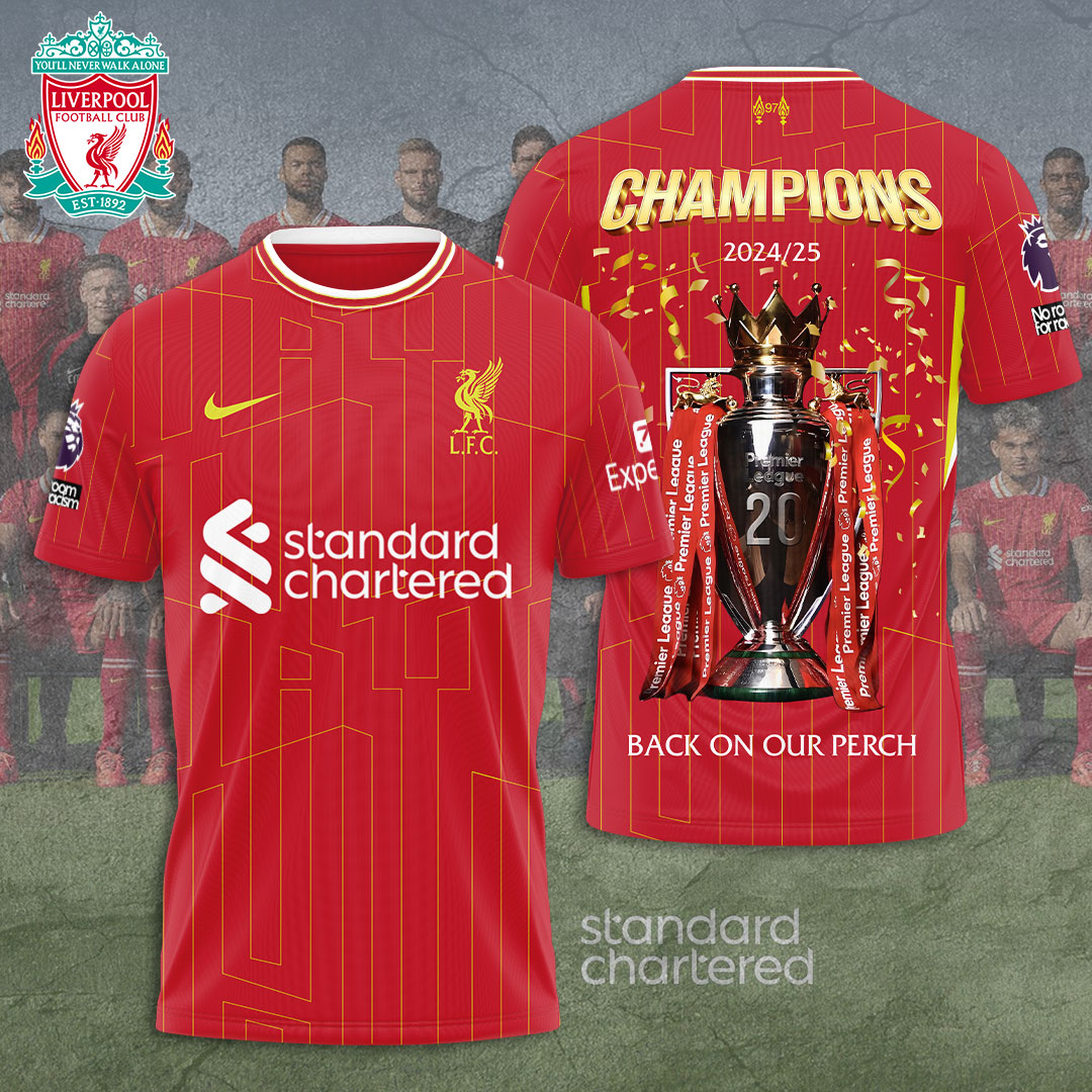 Liverpool Fc 2025 Premier League Champions 3D Shirt