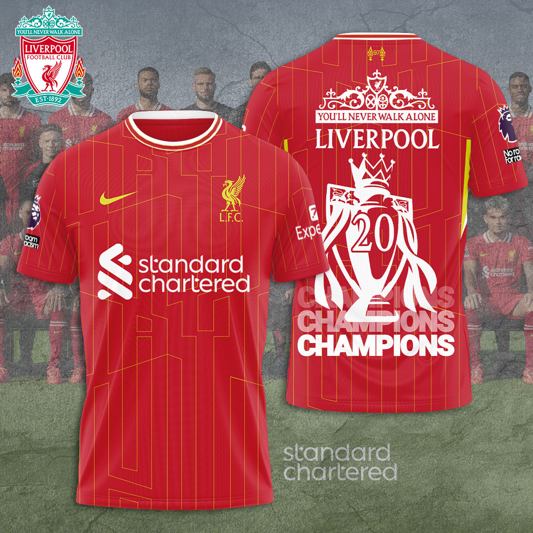 Liverpool Fc 2025 Premier League Champions 3D Shirt