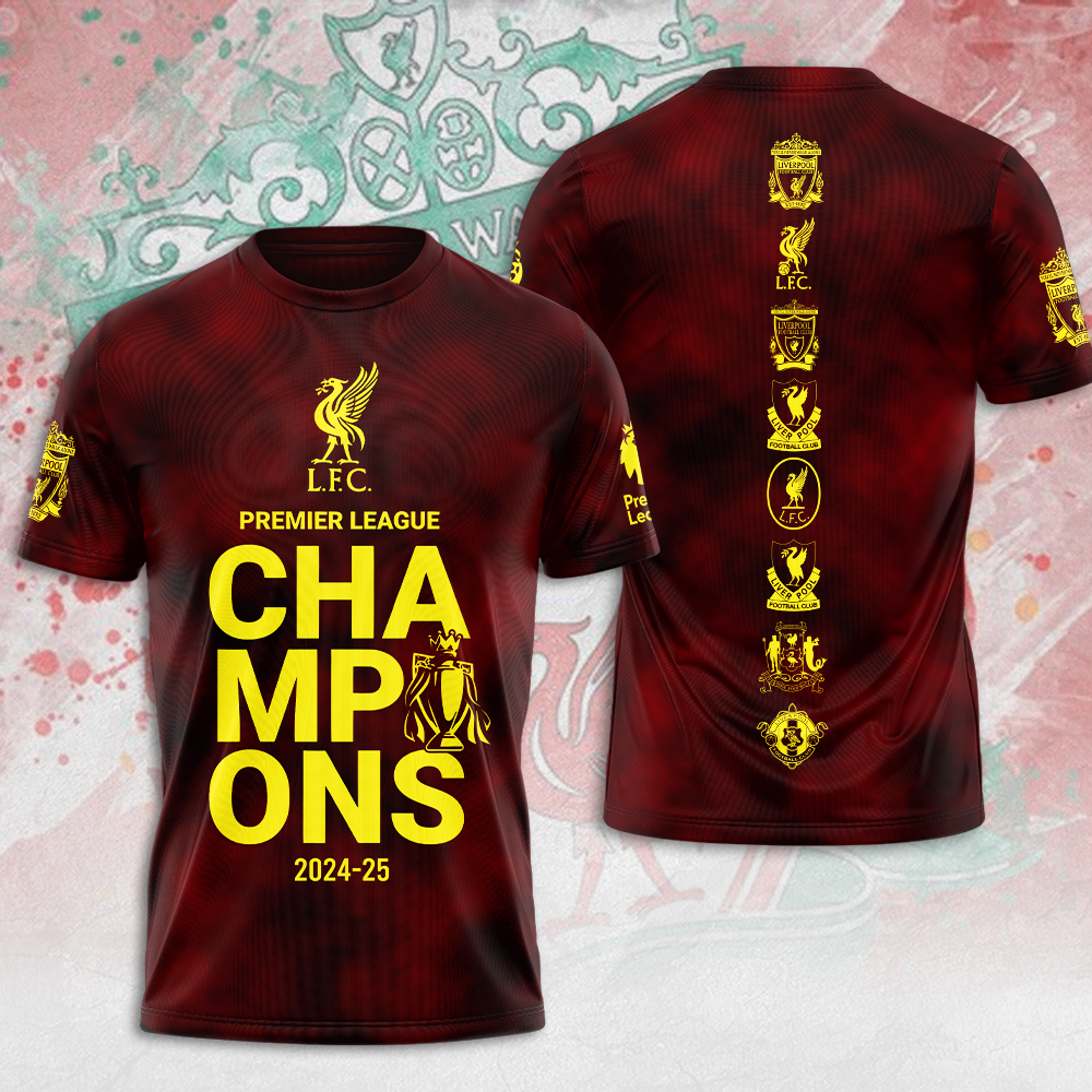 Liverpool Fc 2025 Premier League Champions 3D Shirt