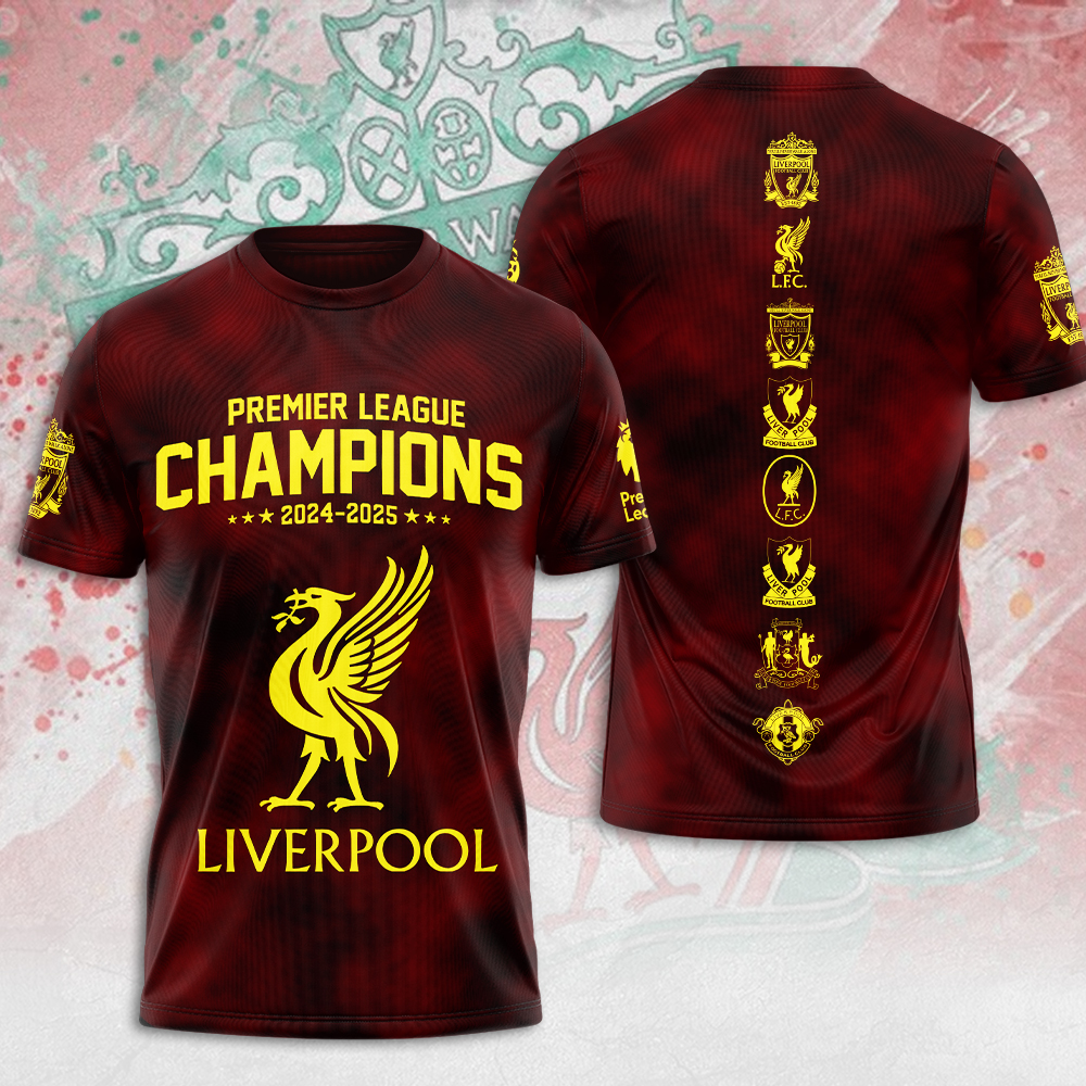 Liverpool Fc 2025 Premier League Champions 3D Shirt