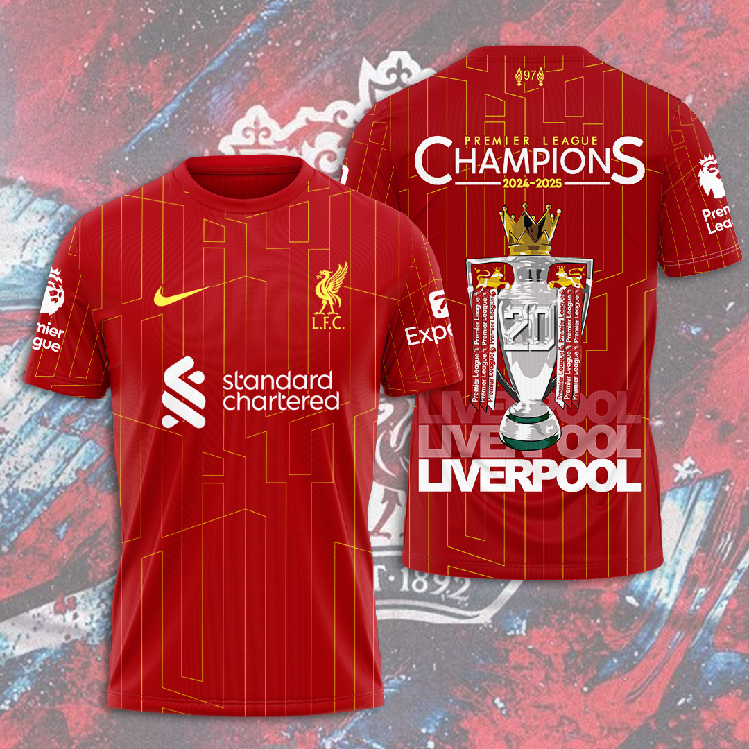 Liverpool Fc 2025 Premier League Champions 3D Shirt