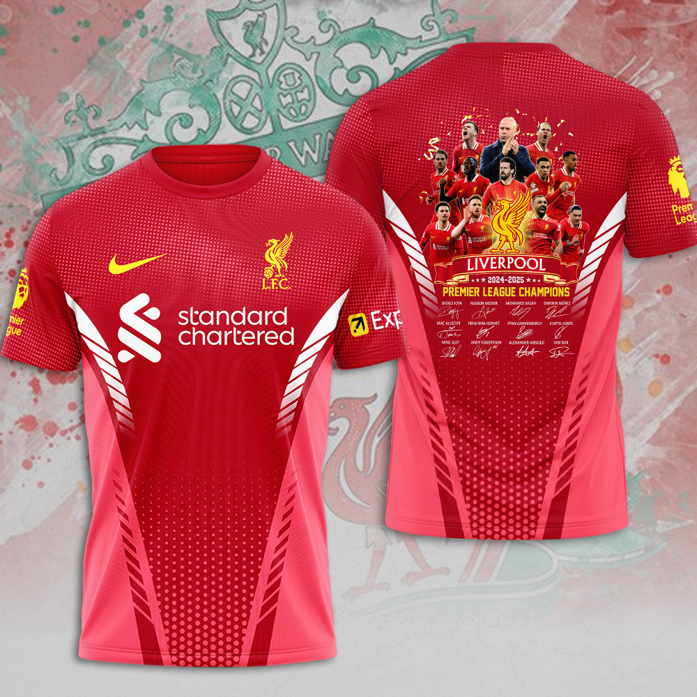 Liverpool Fc 2025 Premier League Champions 3D Shirt