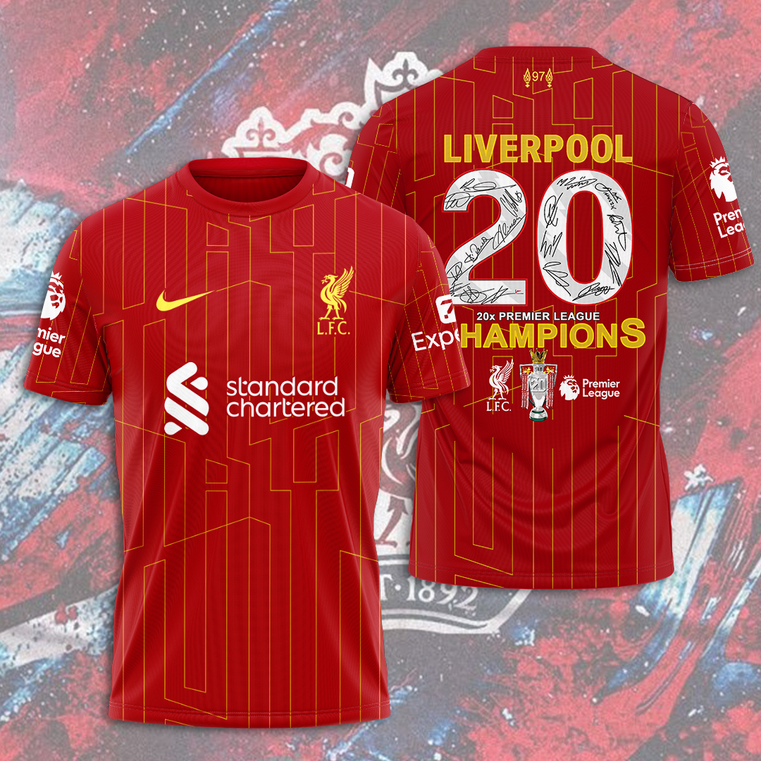 Liverpool Fc 2025 Premier League Champions 3D Shirt