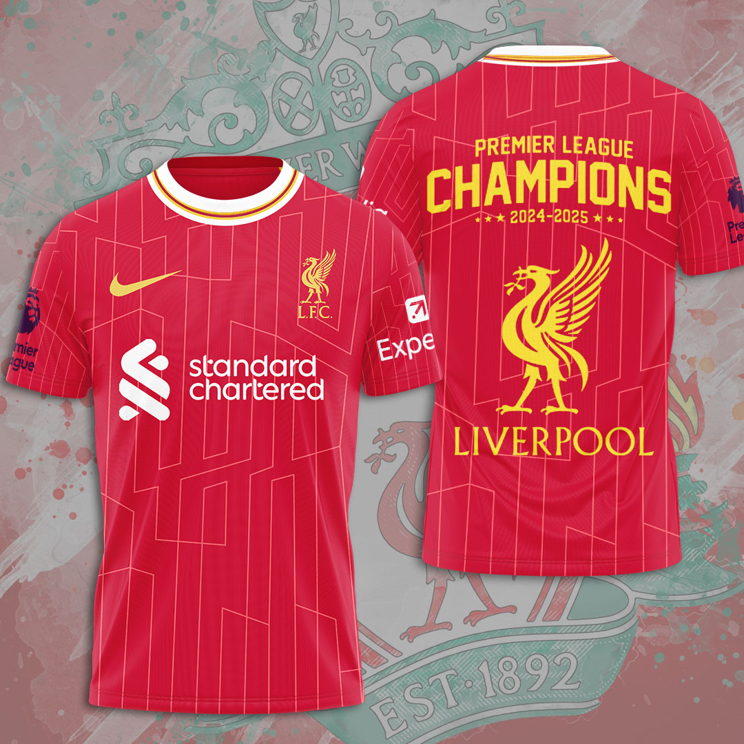 Liverpool Fc 2025 Premier League Champions 3D Shirt